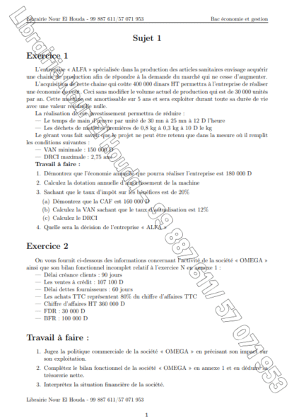 Gestion - Sujets de révision – Image 4